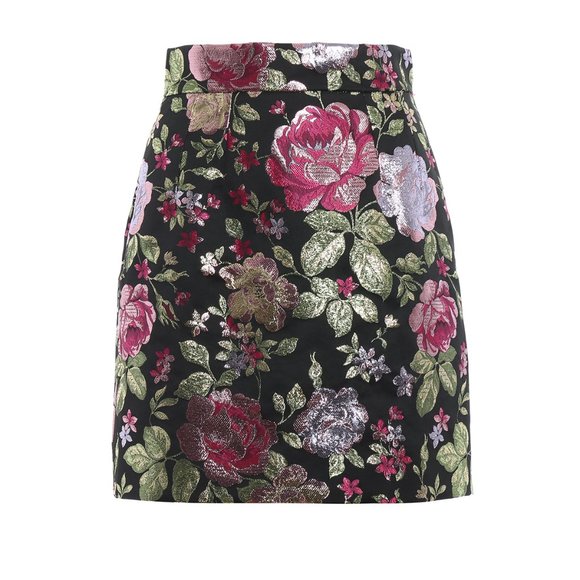 DOLCE & GABBANAMetallic floral lurex jacquard mini skirt